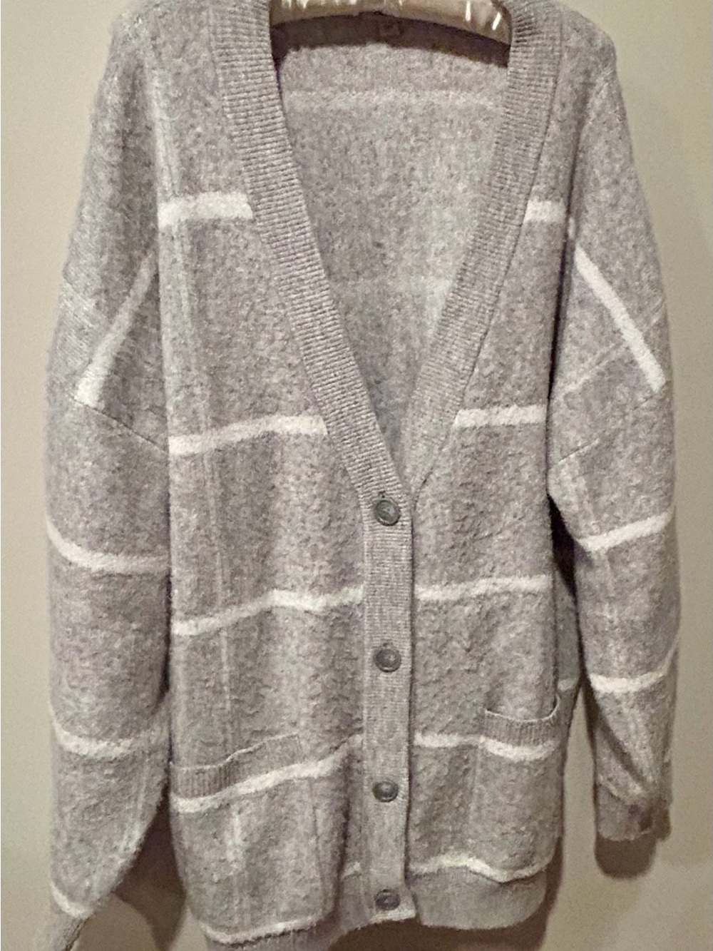 Women's Gray, Button-Down Cardigan XXL